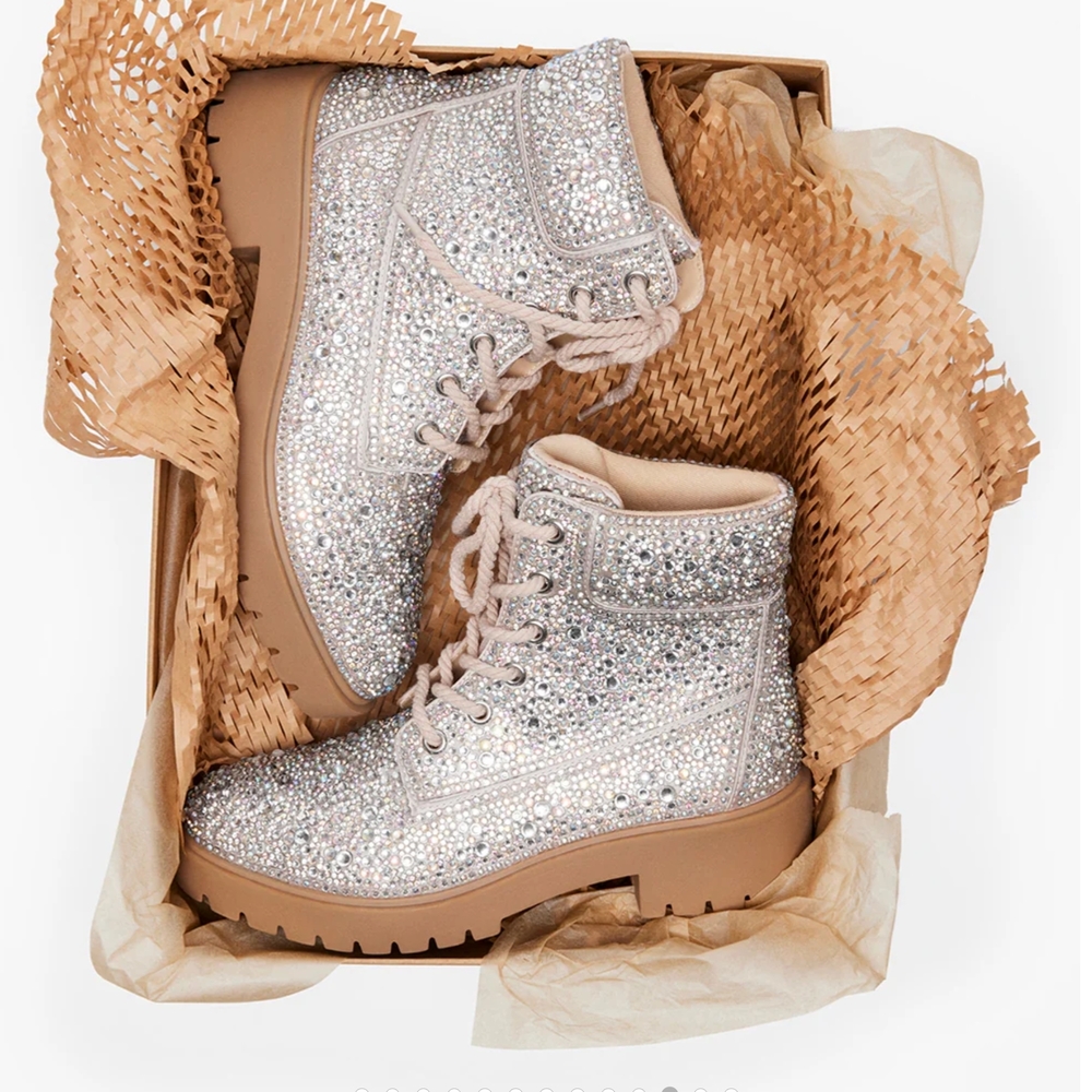 Sparkling Silver Ankle Boots